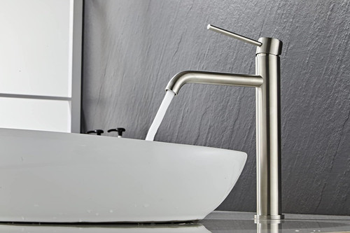 شیر روشویی پایه بلند ضدزنگ BRIMIX FLOW 90 نمای روبرو