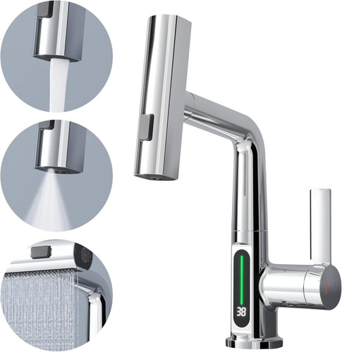 نمای کلی شیر ظرفشویی هوادیائو مدل SmartFlow 4X با نمایشگر دیجیتال